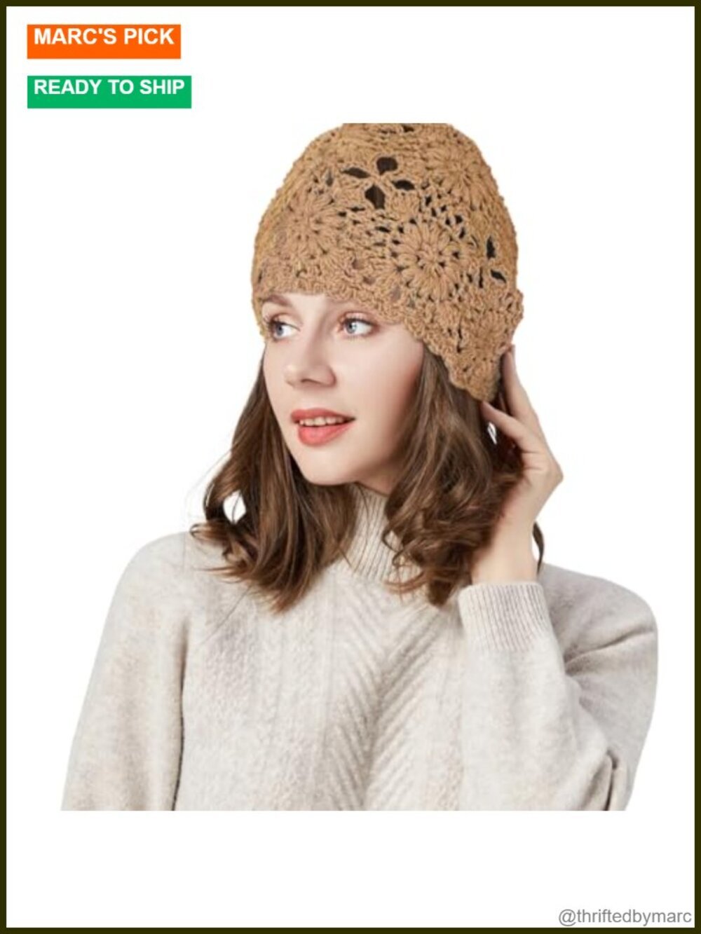 Handmade Crochet Hat - Boho Floral Beanie - Artisan Cotton Beret